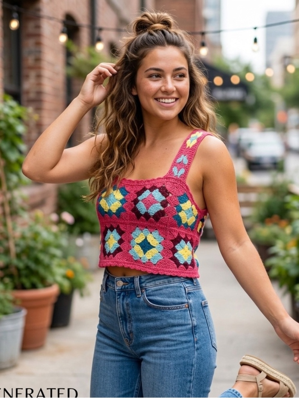 Colorful Crochet Women's Top